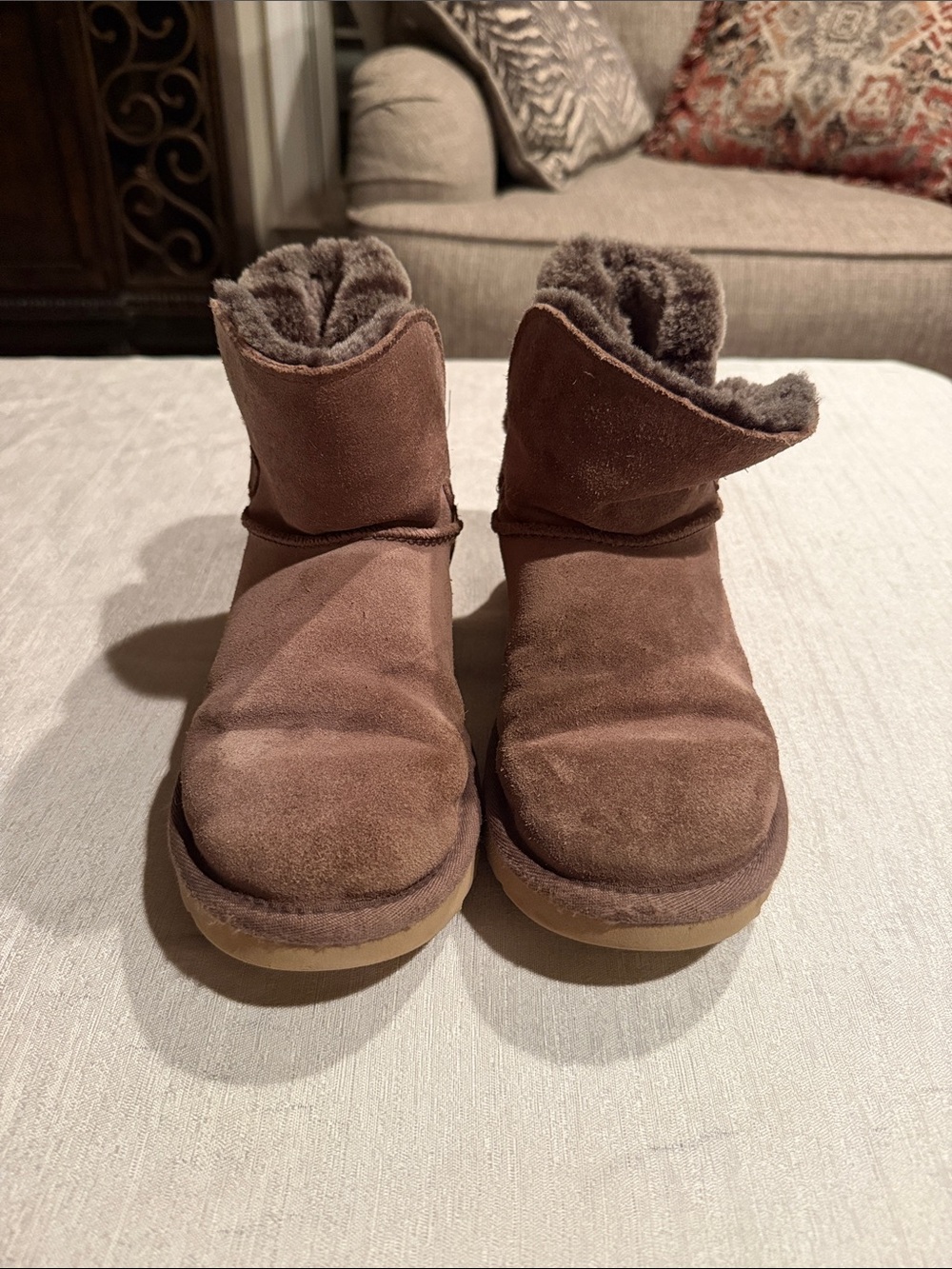 Ugg’s Brown Suede Shearling-Lined Women's Ankle Boots
